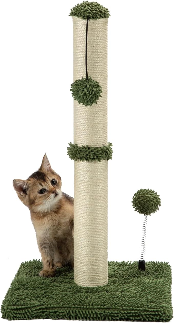 Cat Scratching Post Premium Basics Kitten Scratcher Sisal Scratch Posts with Hanging Ball