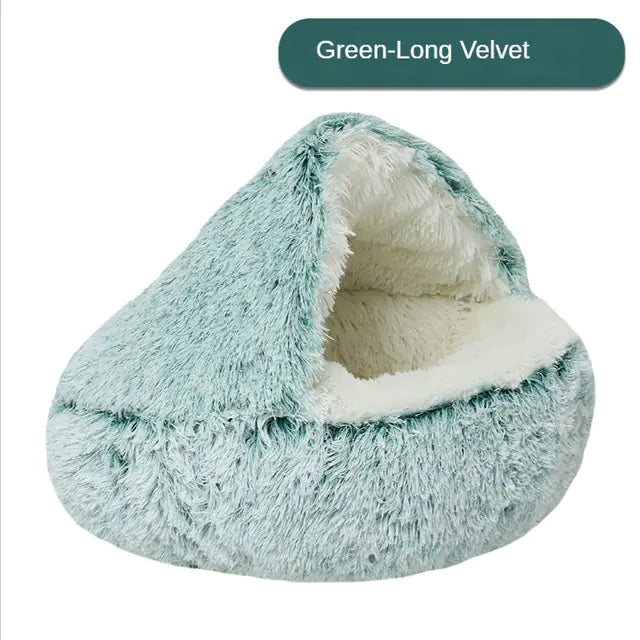 Plush Pet Bed Green-Long Velvet Diameter 50cm