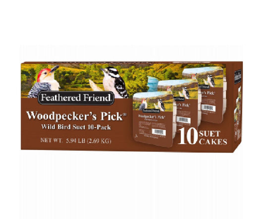 Feathered Friend 14379 Woodpecker Pick Wild Birds Suet Cake, 10 Piece