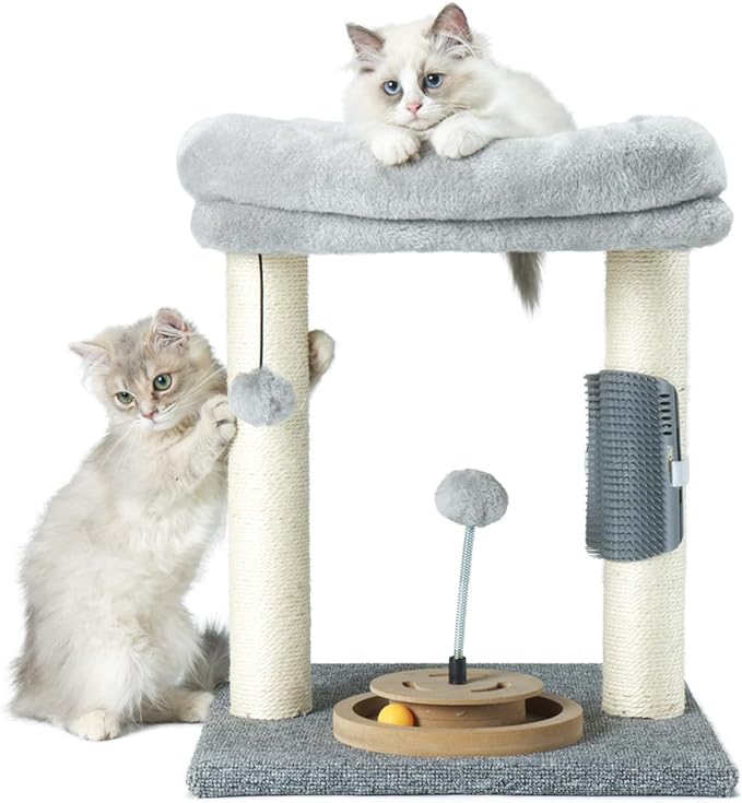 Cat Tree Scratching Post,Small Cat Tower with Perch Bed Scratch for Indoor Cats