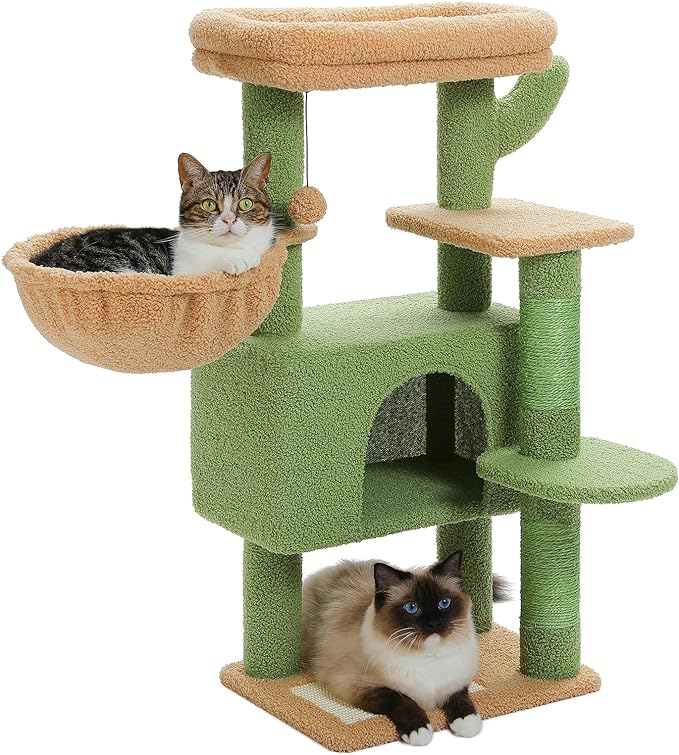 Cat Tree for Large Cats, Cat Tower for Indoor Cats with Large Hammock, Cat Condo House
