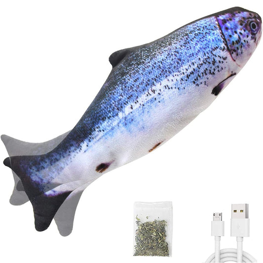 Electric Flopping Fish Moving Cat Kicker Fish Toy Realistic Floppy Fish Wiggle Fish Catnip Toys Plush Interactive Cat Toys - YourStore YourStore janette_blakely 0 Electric Flopping Fish Moving Cat Kicker Fish Toy Realistic Floppy Fish Wiggle Fish Catnip Toys Plush Interactive Cat Toys