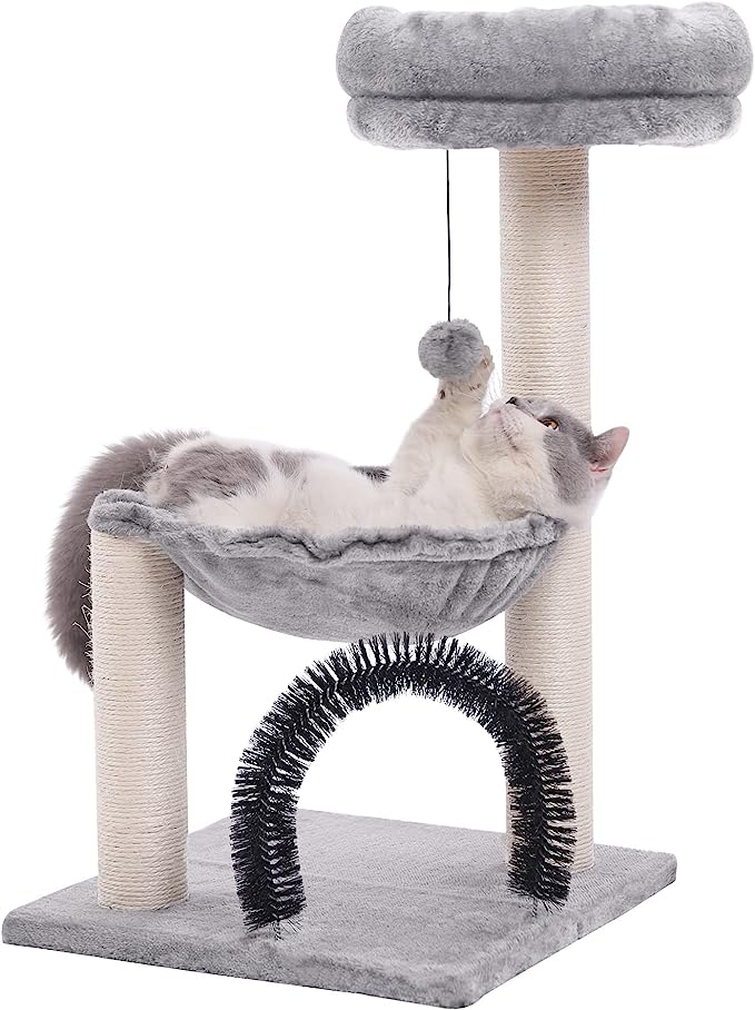 cat Tree,27.8 INCHES cat Tower for Indoor Cats, Multi-Level Cat Tree with Scratching Posts