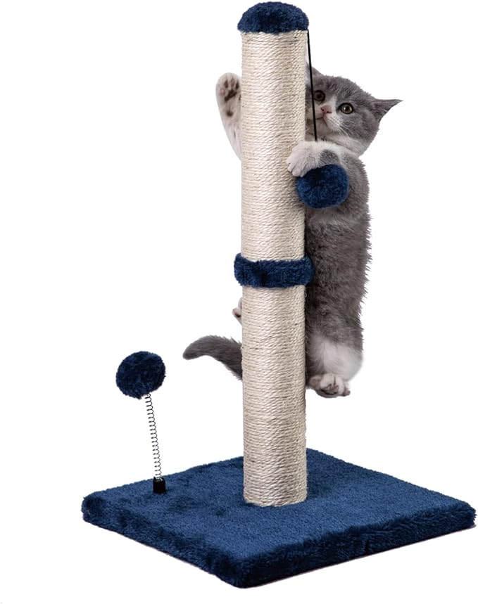 Cat Scratching Post Premium Basics Kitten Scratcher Sisal Scratch Posts with Hanging Ball