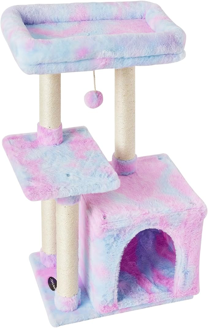Cute Cat Tree Kitten Cat Tower for Indoor Cat Condo Sisal Scratching Posts with Jump Platform