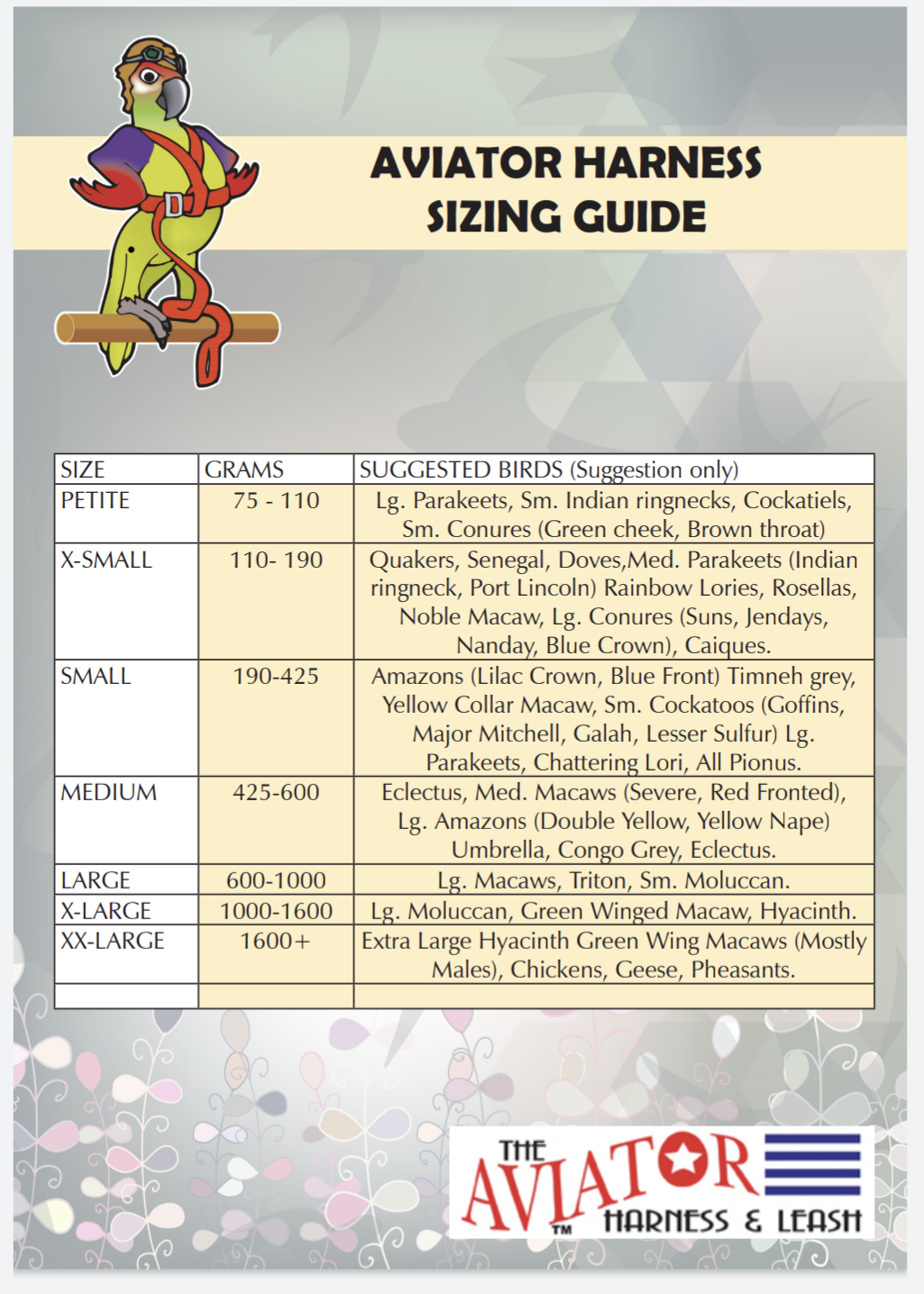 Aviator Bird Harness