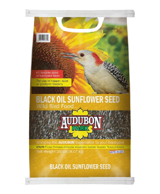 Audubon Park 11286 Black Oil Sunflower Seed Wild Bird Food, 20 Lbs