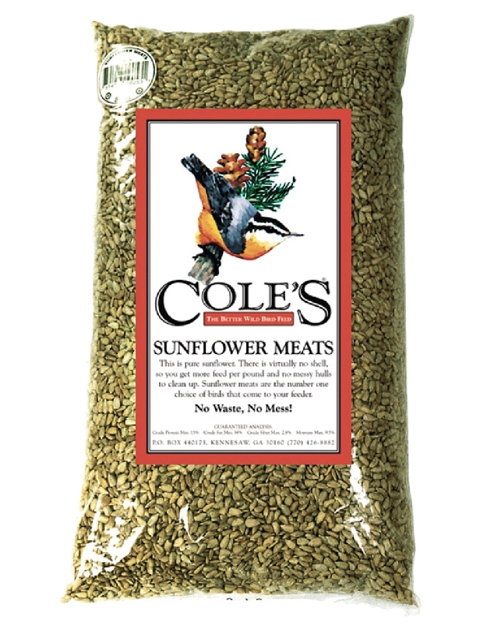 Cole's SM05 Sunflower Meats Bird Food, 5 Lb