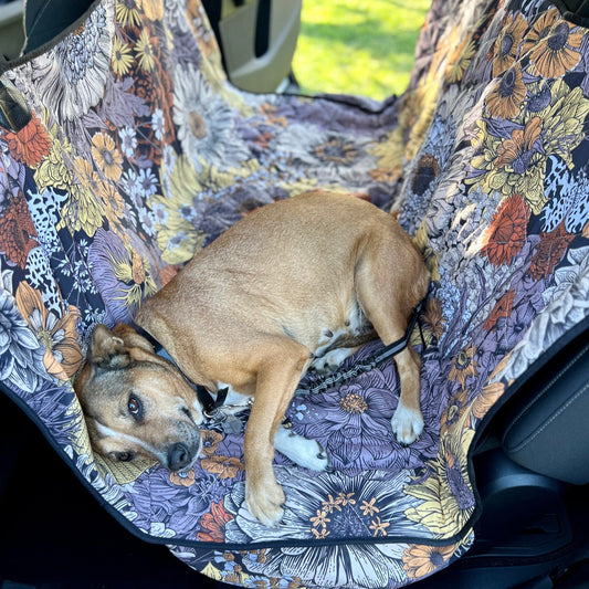 Fall Flowers Dog Car Seat Covers