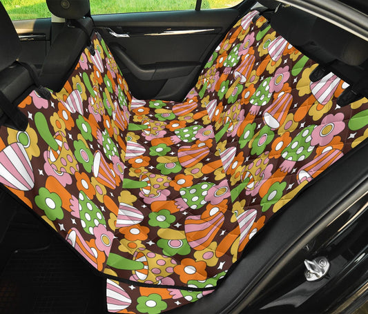 Retro Fungi Love Dog Car Seat Covers