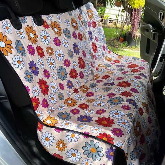 Boho Hippie Daisies Dog Car Seat Covers