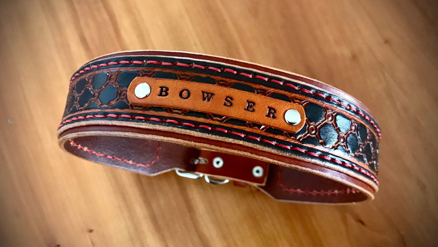 Personalised geometric pattern layered collar