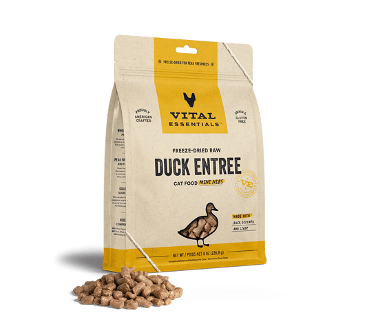 Vital Essentials Duck Entree Mini Nibs Freeze-Dried Raw Cat Food
