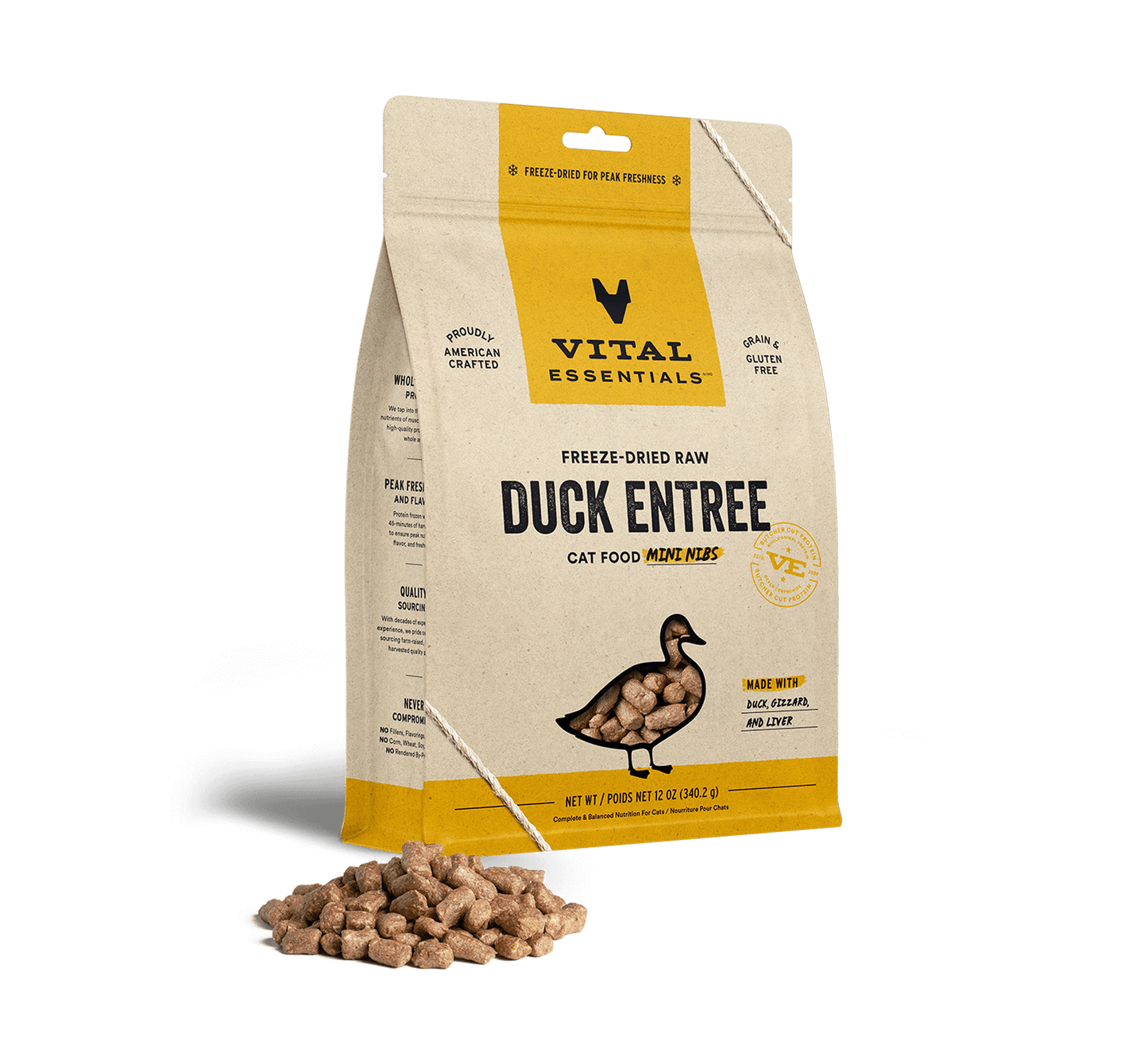 Vital Essentials Duck Entree Mini Nibs Freeze-Dried Raw Cat Food