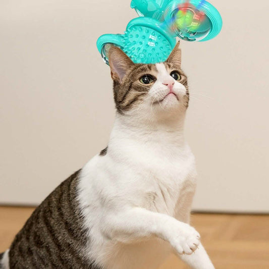 Interactive Massage Scratching Tickle Toy With Catnip And Led Ball For Indoors Cats