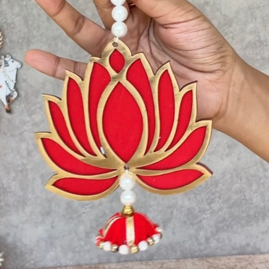 Red Lotus Hanging (Set of 10) - Festive Decoration Wall Hanging