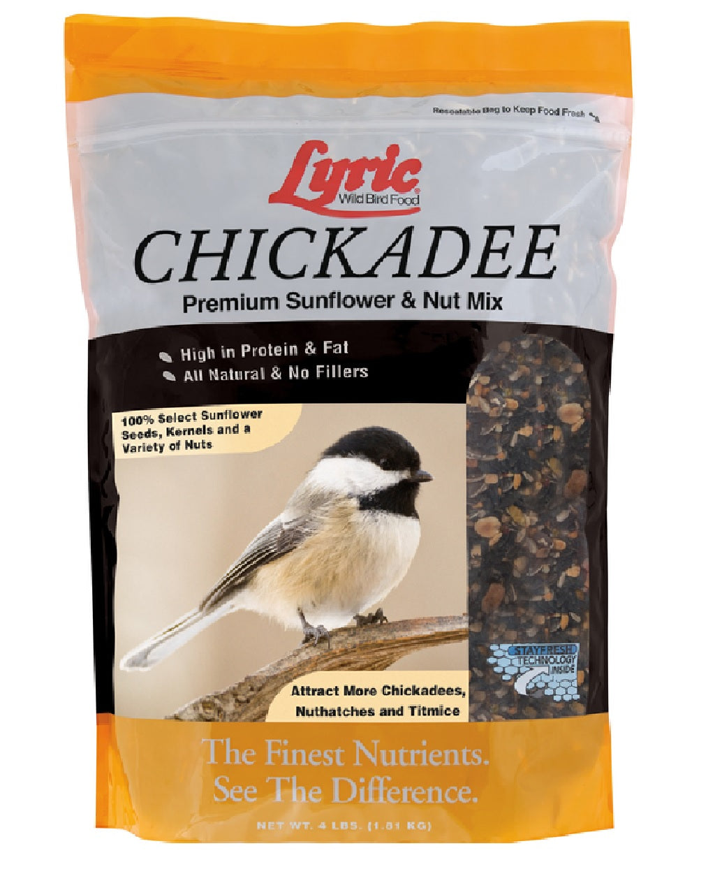 Lyric 26-19063 Chickadee Wild Bird Food w/o Fillers, 4 Lbs