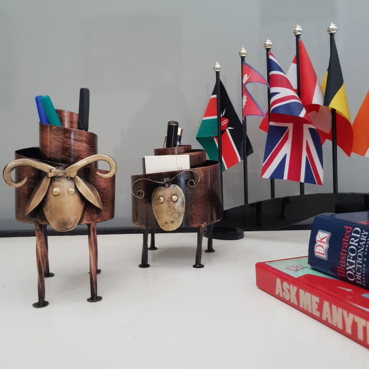 Metallic Sheep Pen Stand (set of 2) - Office & Desk Accessories - Table Decor