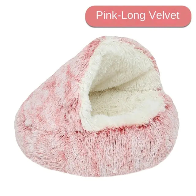 Plush Pet Bed Pink-Long Velvet Diameter 50cm