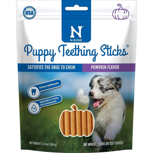 N-Bone Puppy Teething Sticks Pumpkin Flavor, 3.74-oz Bag