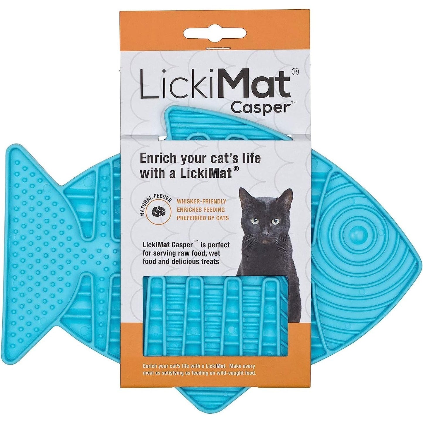 LickiMat Casper, Fish-Shaped Cat Slow Feeder Lick Mat
