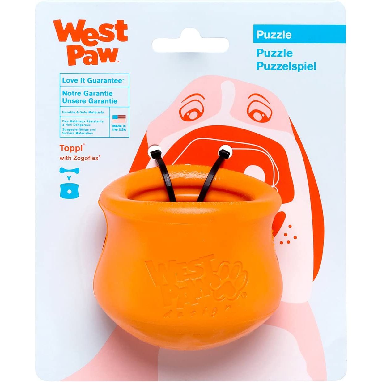 West Paw Zogoflex Toppl Treat Dispensing Dog Toy Puzzle Small